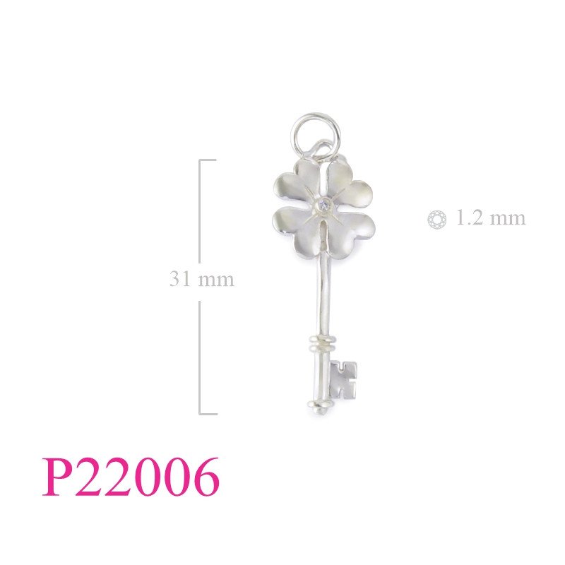 <p>Key Pendant, CZ Pendant, Clover Pendant, lucky clover key with CCZ.</p>