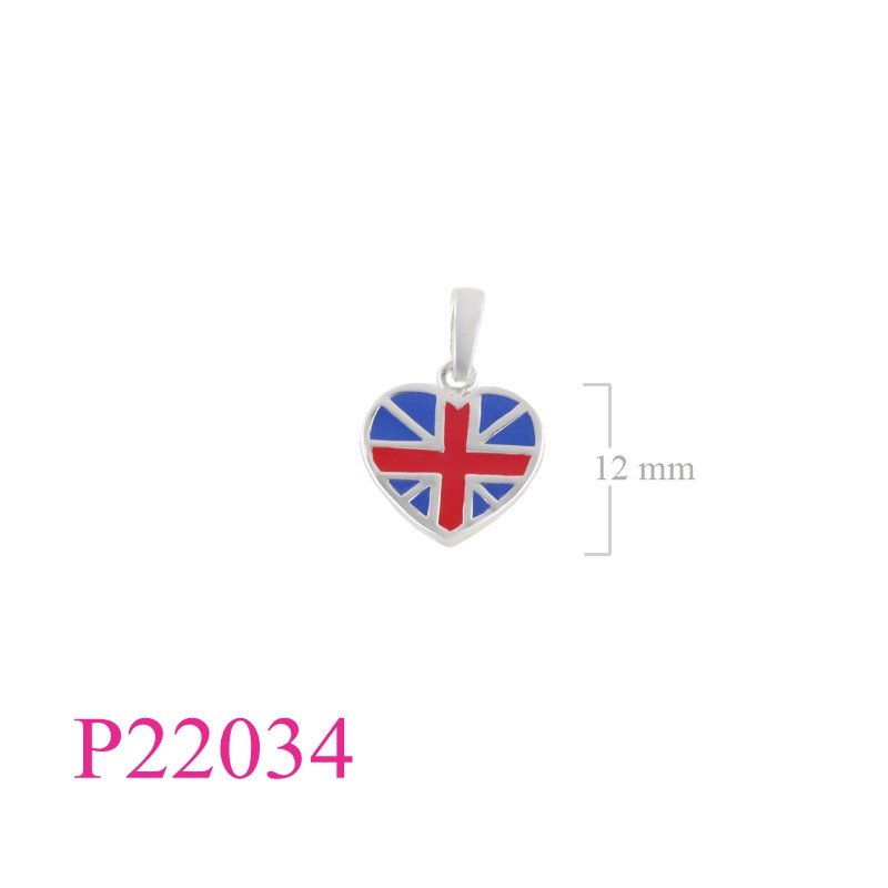 <p>Enamel Pendant, Union jack heart.</p>