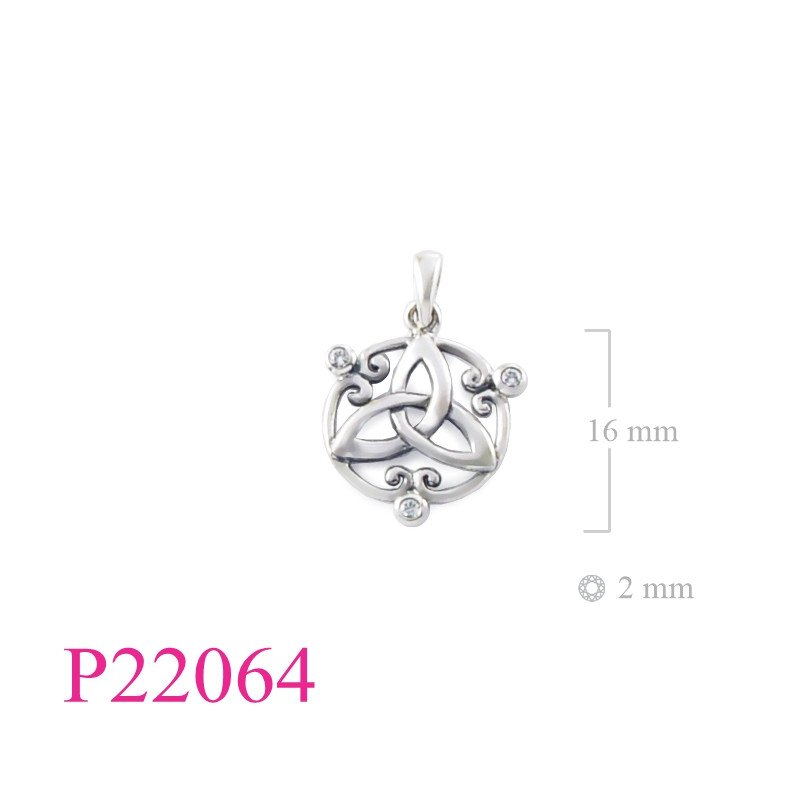<p>Stone Pendant, Trinity with 3 small CCZs.</p>