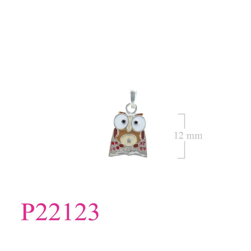 <p>Pendant, owl enamel.</p>