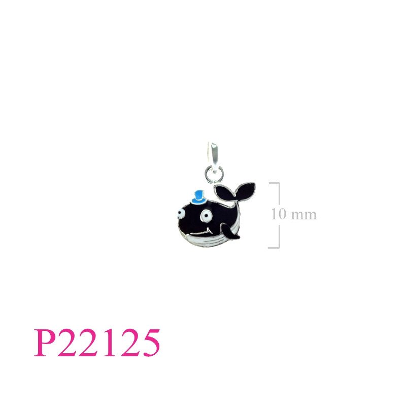 <p>Pendant, whale enamel.</p>