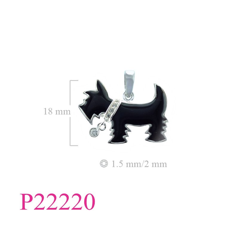 <p>Pendant, dog enamel.</p>