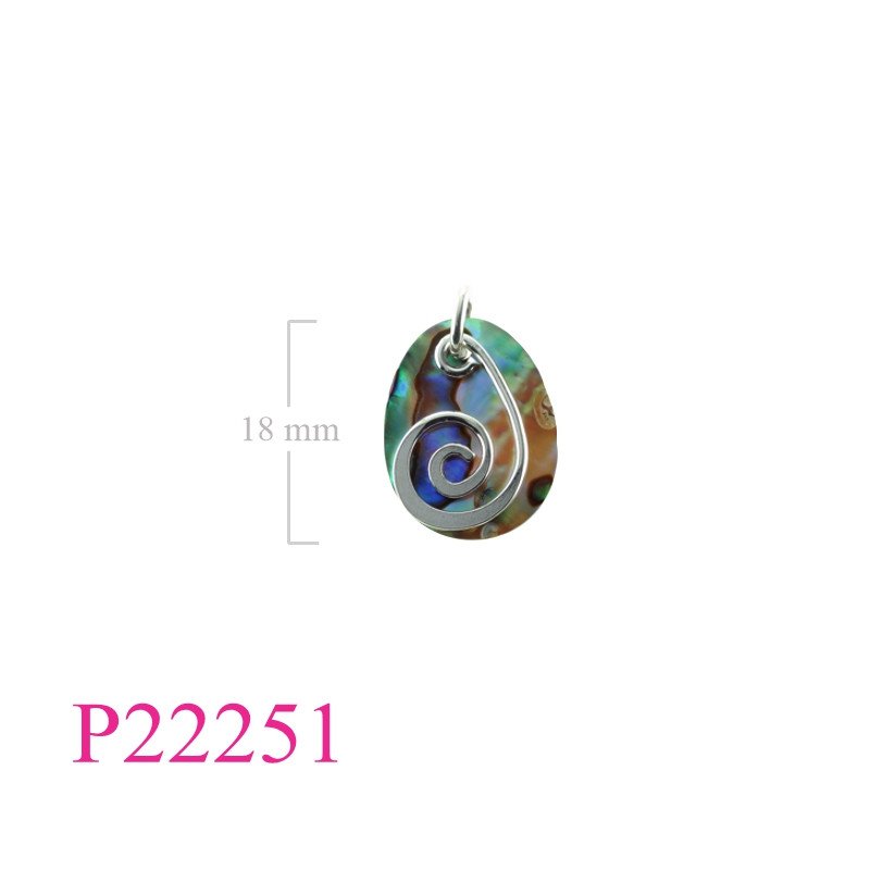 <p>Pendant, swirl and oval stone.</p>