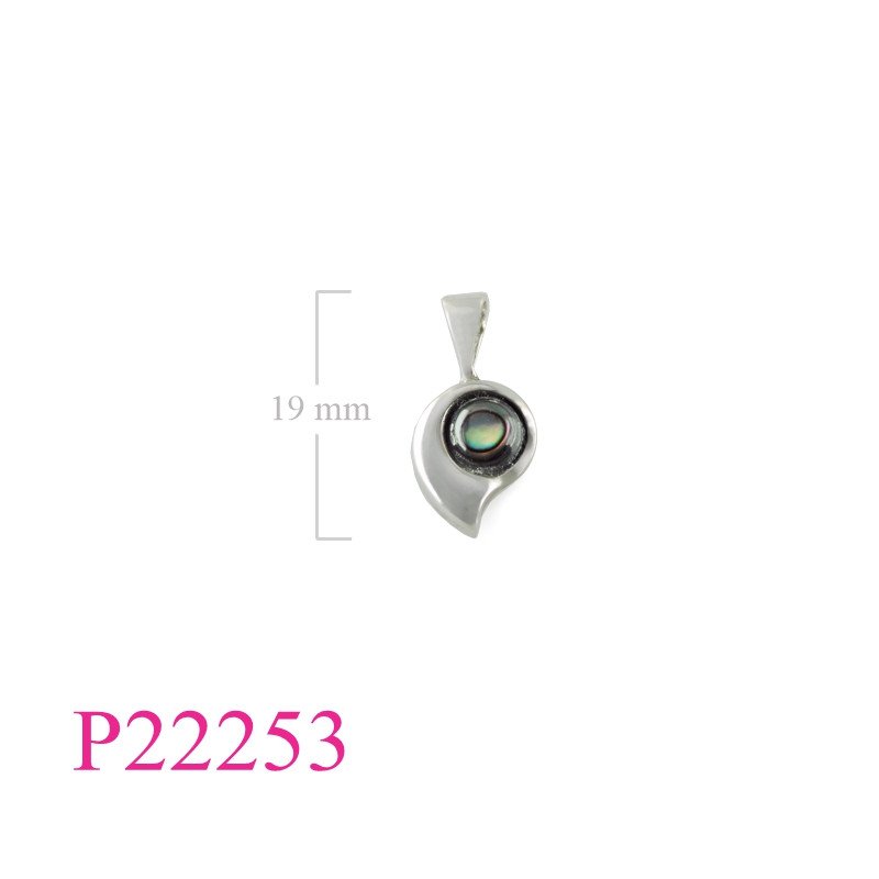 <p>Pendant, tear drop with round stone.</p>