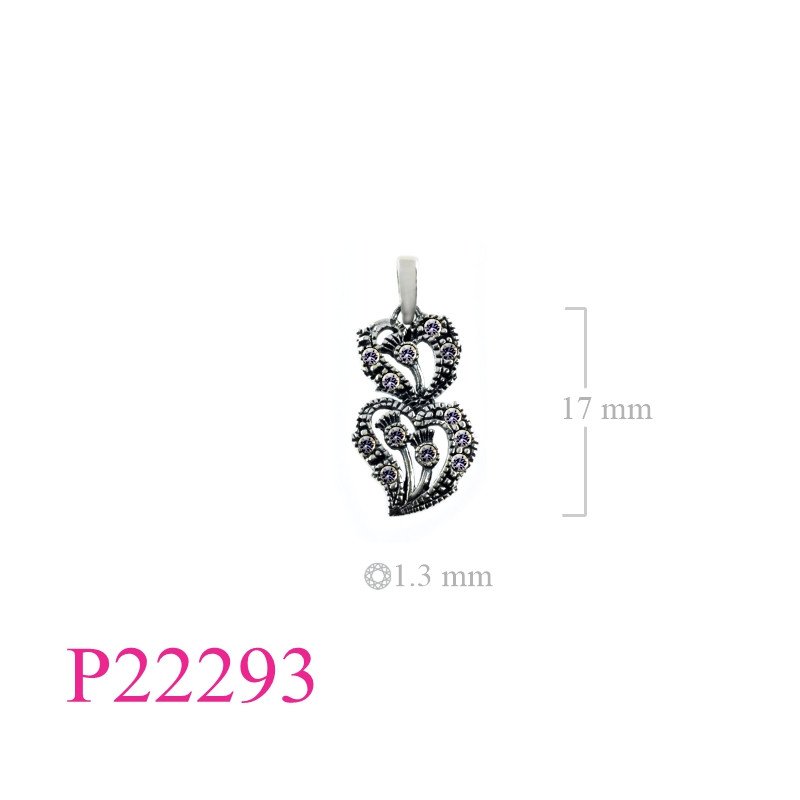 <p>Stone Pendant, Thistles in hearts.</p>