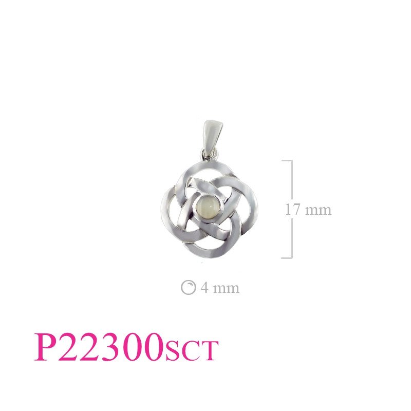 <p>Pendant, round Celtic with round Scottish stone (Customer's stone).</p>