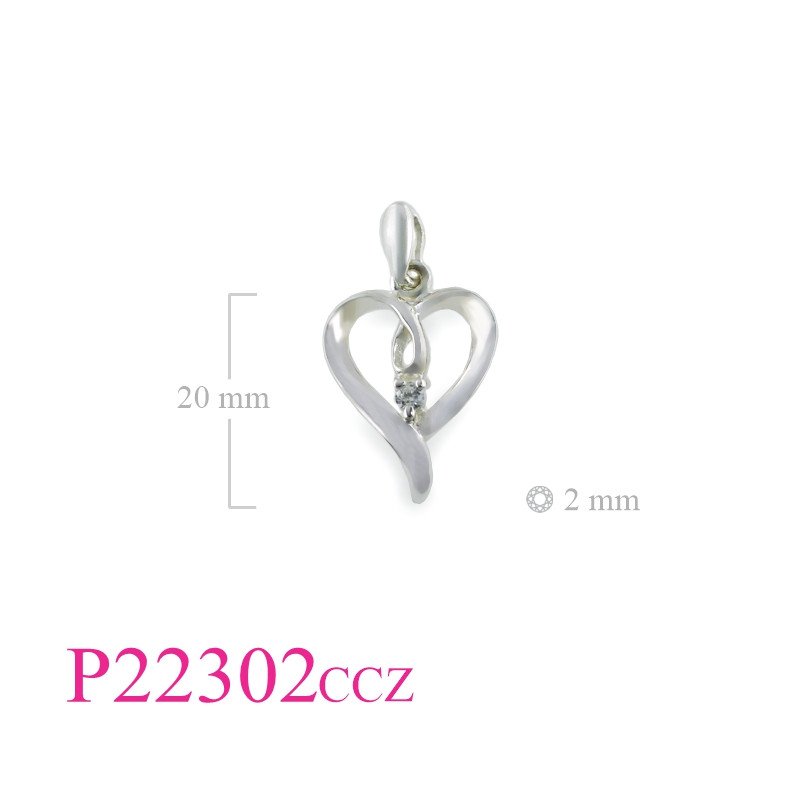 <p>Heart Pendant, CZ Pendant, with small CCZ.</p>