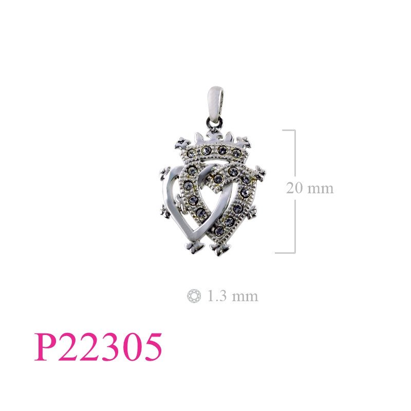 <p>Pendant, Lockenbooth with small crystals.</p>