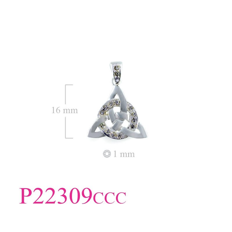 <p>Pendant, Silver plated Trinity and circle with small crystals.</p>