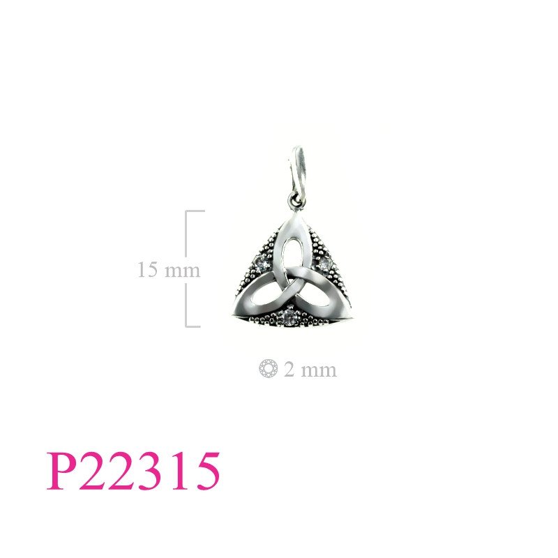 <p>Pendant, Trinity with 3 small CCZs.</p>