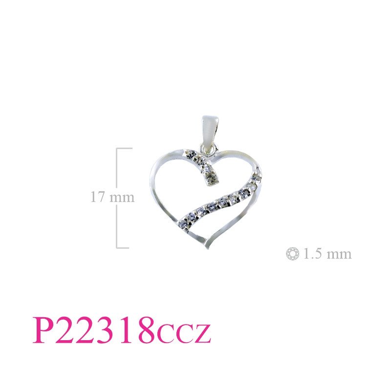 <p>Heart Pendant, CZ Pendant, open with small CCZs.</p>