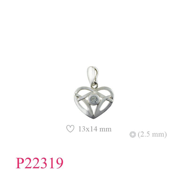<p>Heart Pendant, CZ Pendant, cut out with round CCZ.</p>