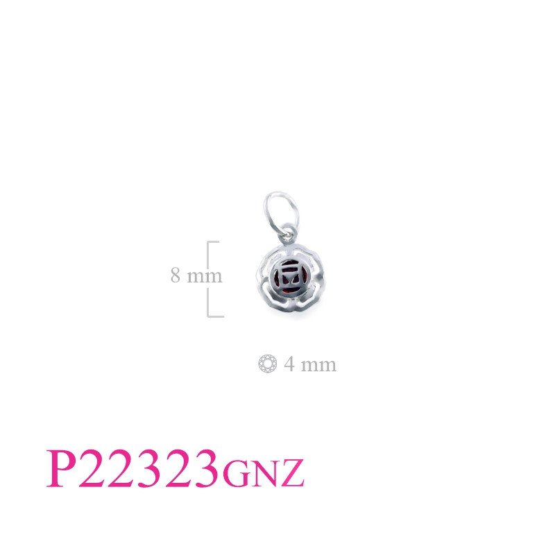 <p>CZ Pendant, Chakra Pendant, 8mm Root Chakra with Garnet CZ stone.</p>