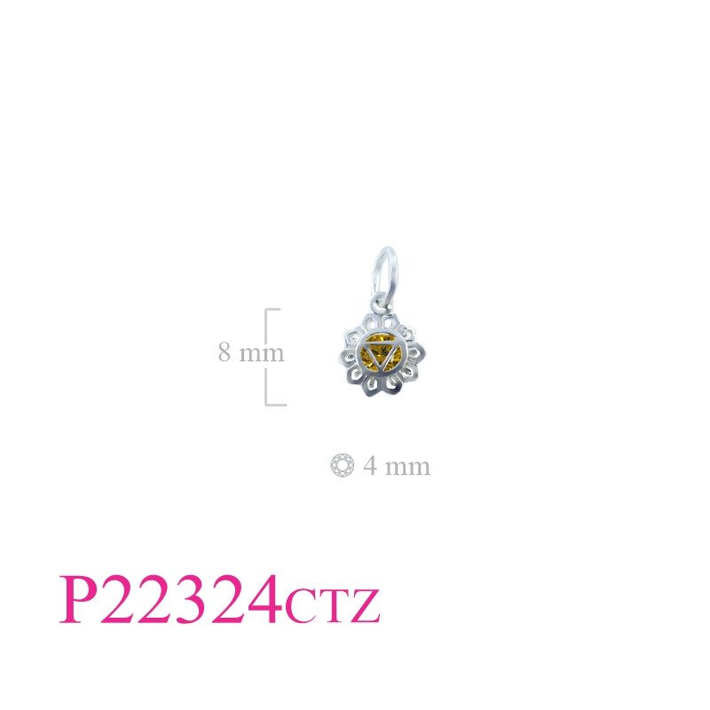 <p>CZ Pendant, Chakra Pendant, 8mm Solar Plexis Chakra with Citrine CZ stone.</p>