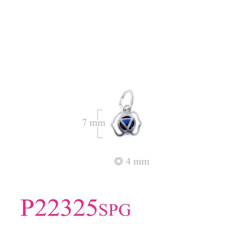 <p>Pendant, 8mm Third Eye Chakra with Sapphire Glass stone.</p>