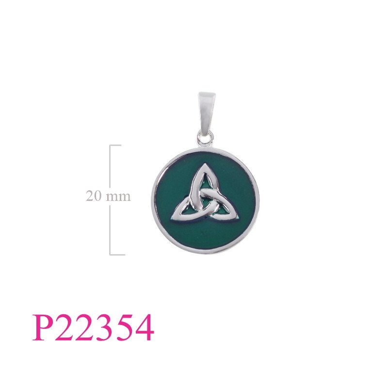 <p>Pendant, Trinity in round enamel.</p>