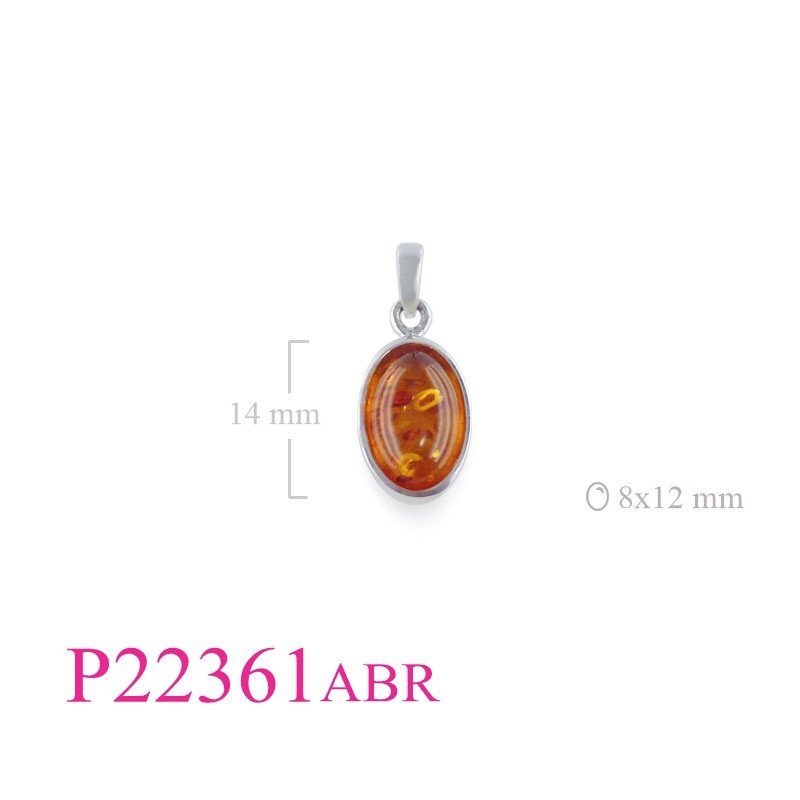 <p>Pendant, 8x12mm oval Amber.</p>