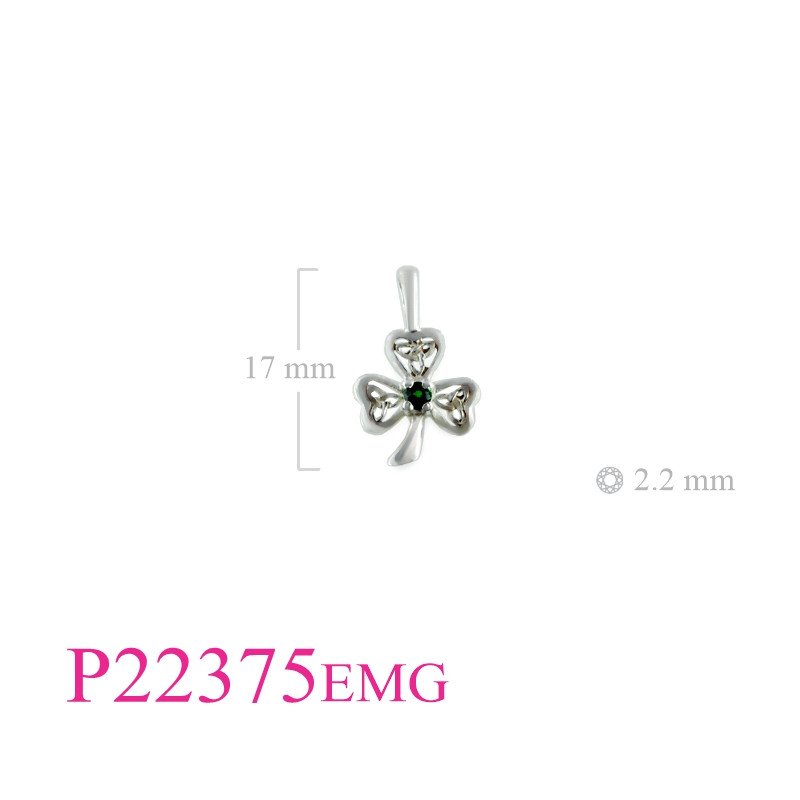 <p>Pendant, Trinity Shamrock with Emerald Glass stone.</p>