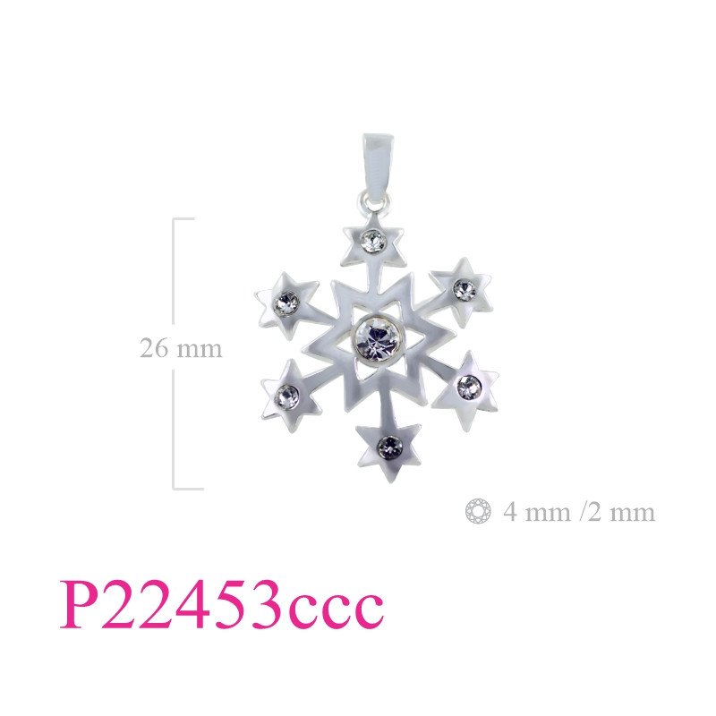 <p>Pendant, snoeflake with 7 crystals.</p>