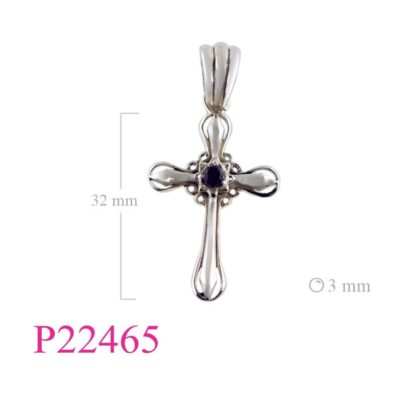 <p>Pendant, small dragon claw cross with 3mm stone.</p>