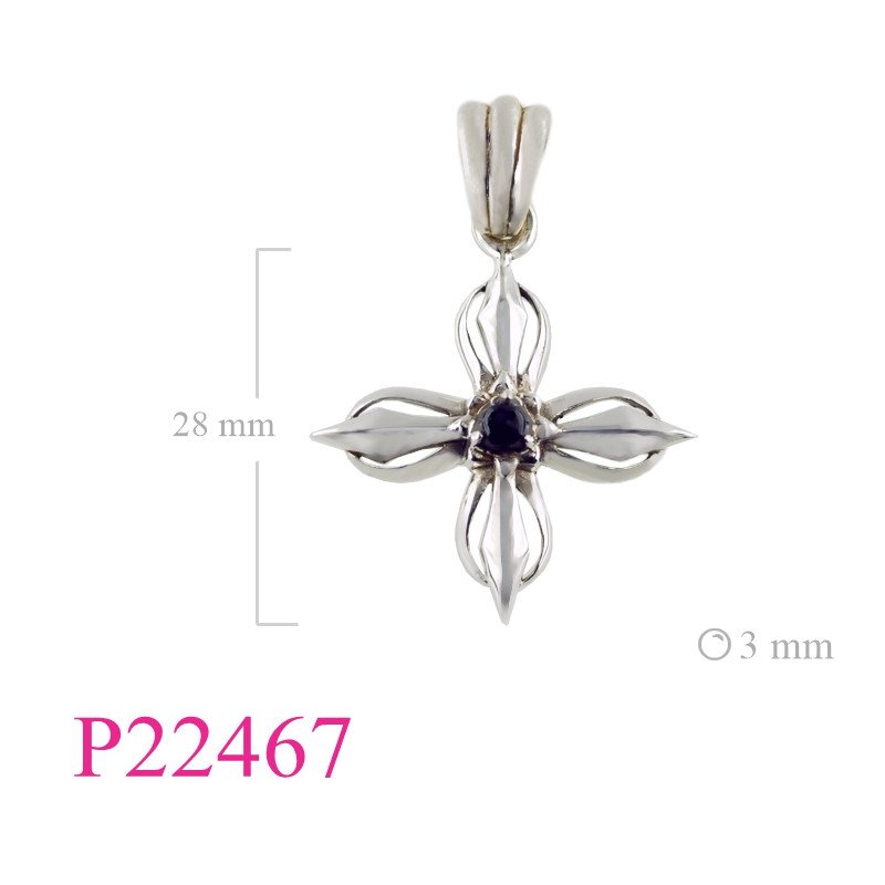 <p>Pendant, small dragon claw cruci cross with 3mm stone.</p>
