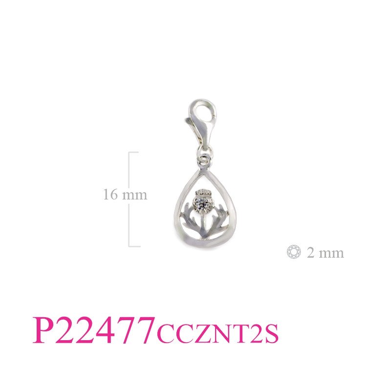 <p>Stone Pendant, Thistle in drop and round CCZ with 9mm clasp lock (Soldered jump )</p>
<p></p>