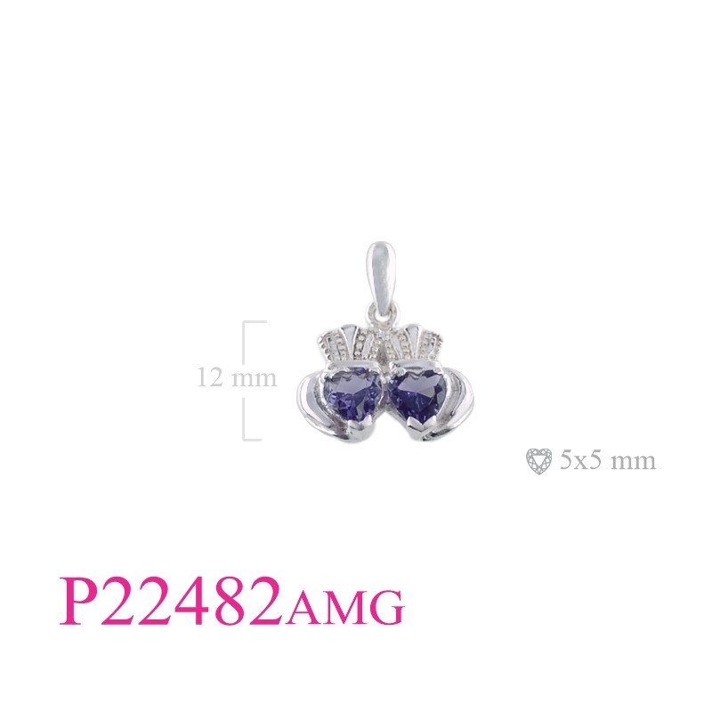 <p>Pendant, double hearts Claddagh.</p>