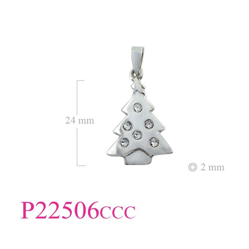<p>Pendant, Christmas tree with small crystals.</p>