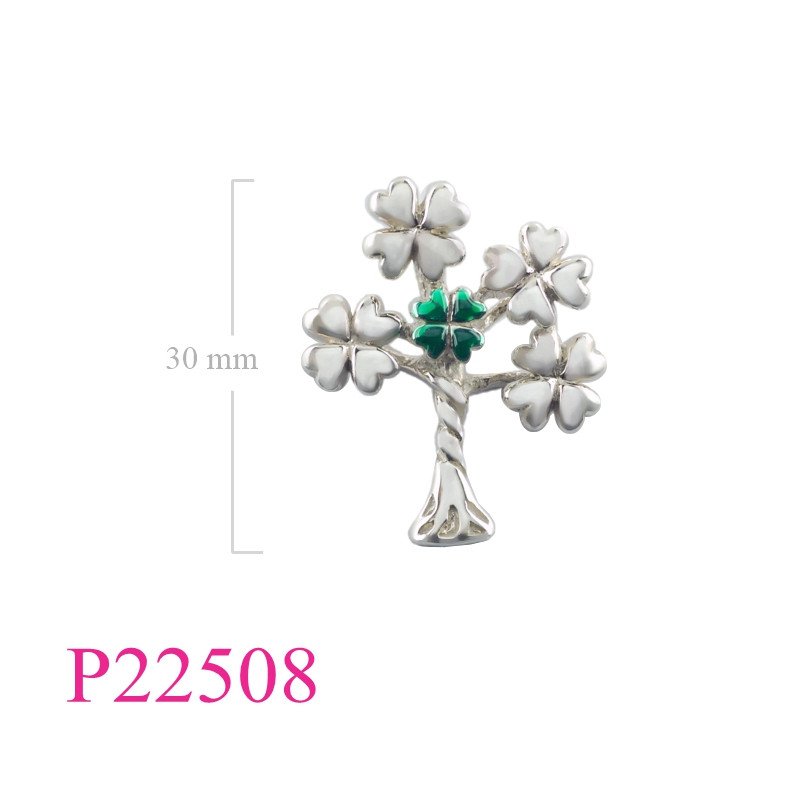 <p>Enamel Pendant, lucky clover tree (only on center).</p>