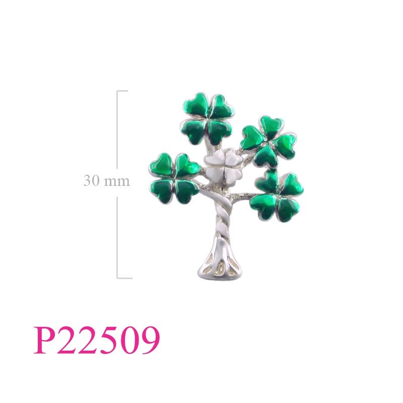 <p>Enamel Pendant, lucky clover tree.</p>