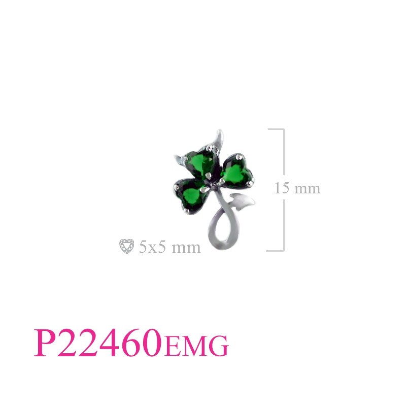 <p>Pendant, evil Shamrock with Emerald Glass stones.</p>