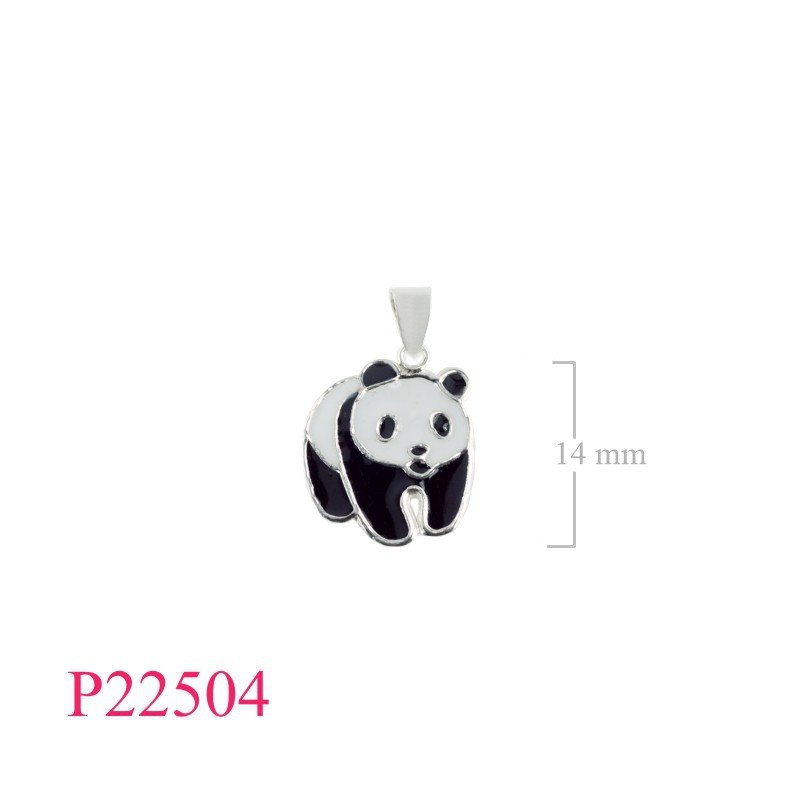 <p>Enamel Pendant, 14mm panda.</p>