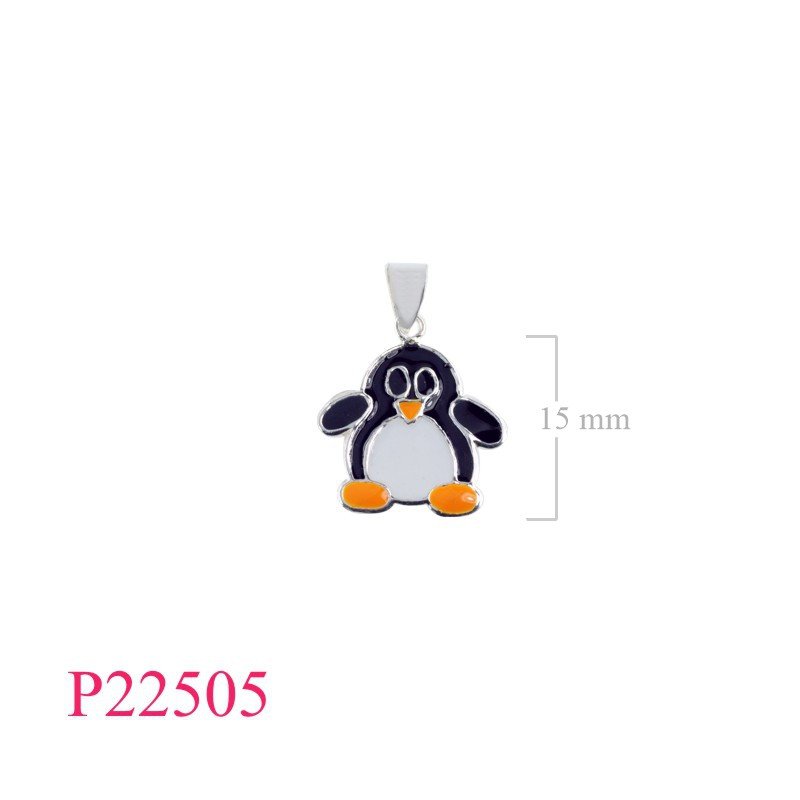 <p>Enamel Pendant, 15mm penguin.</p>