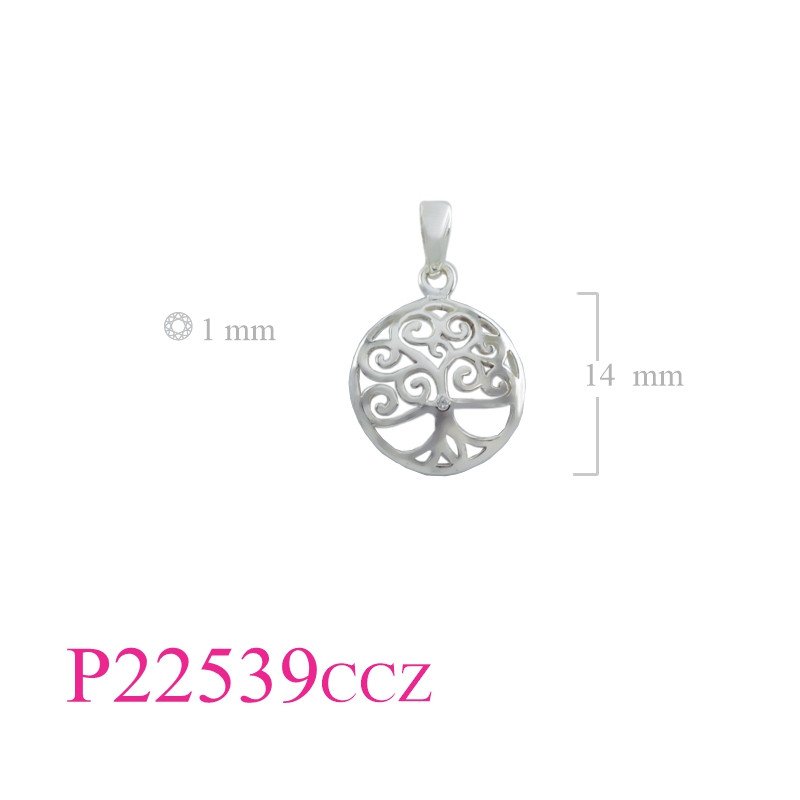 <p>Tree Of Life Pendant, CZ Pendant, Travel Jewelry Pendant, 14mm round Tree of Life with a small CCZ.</p>