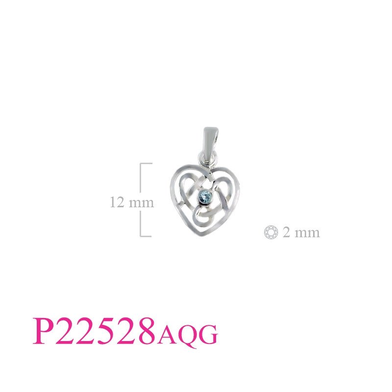 <p>Pendant, 12mm Celtic heart with CZ stone.</p>
