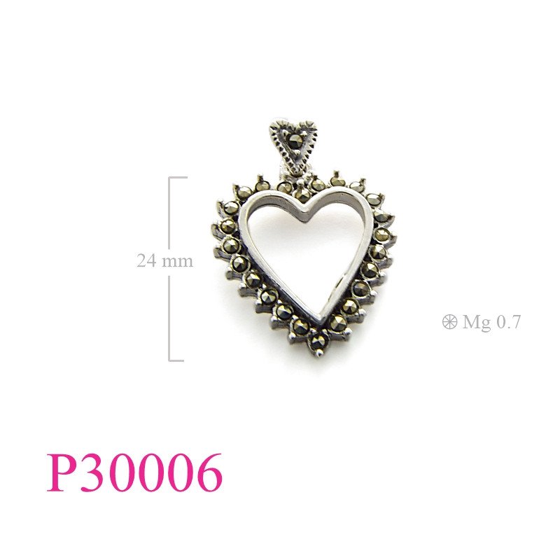 <p>Marcasite Pendant, heart, 25 pcs.</p>