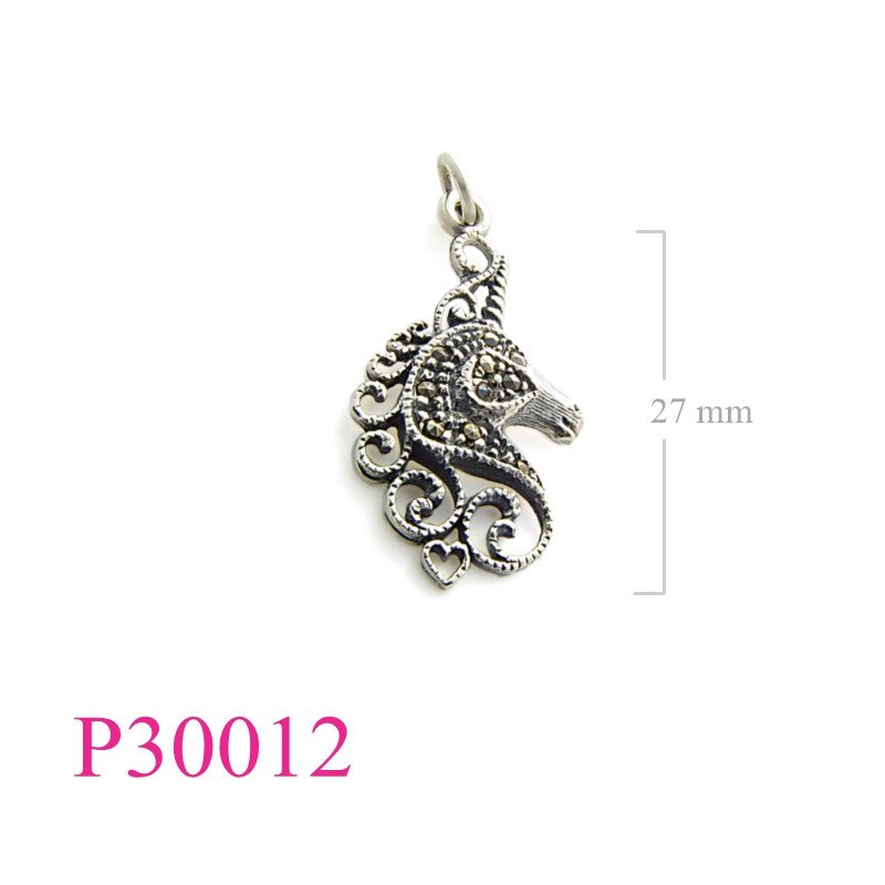 <p>Marcasite Pendant, unicorn, 10 pcs.</p>