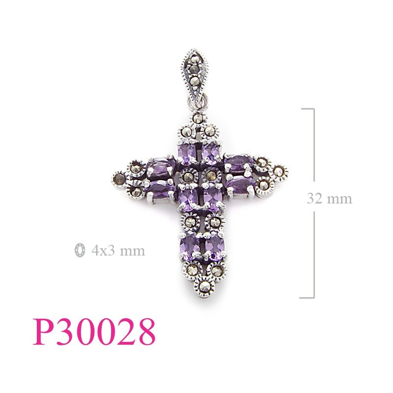 <p>Marcasite Pendant, cross with 10 oval stones, mg=10pcs.</p>
<p> </p>
