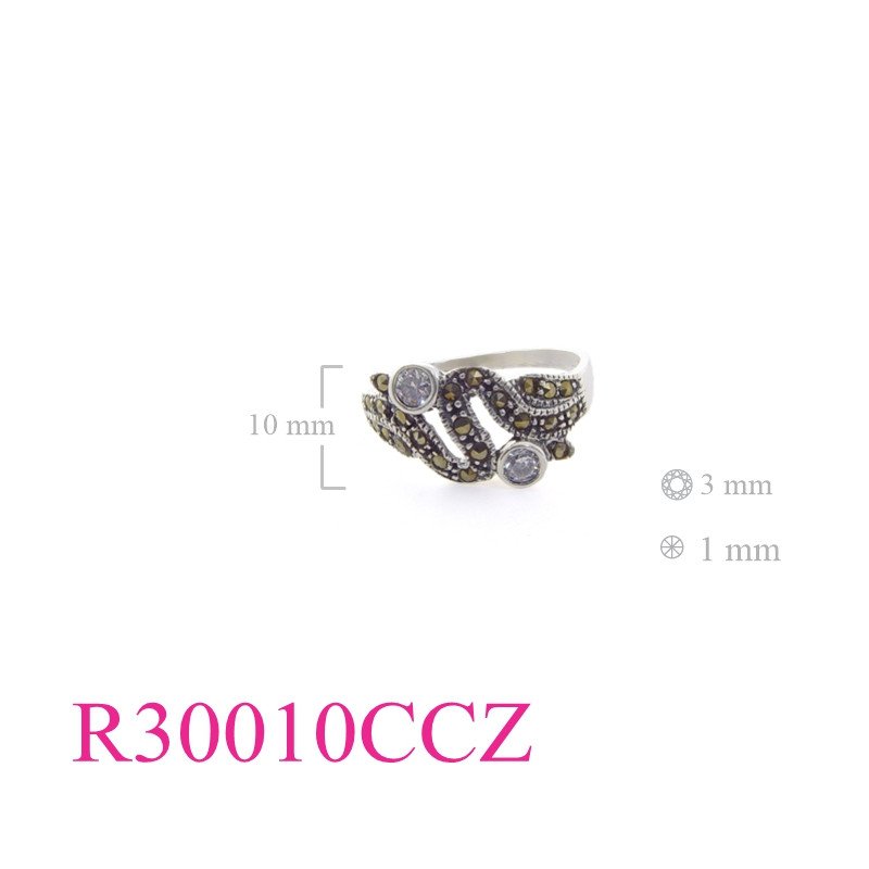 <p>Marcasite Ring, 22 pcs, 3mm round CCZ.</p>