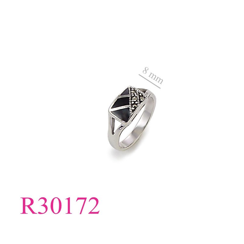 <p>Ring, marcasite rectangle top.</p>