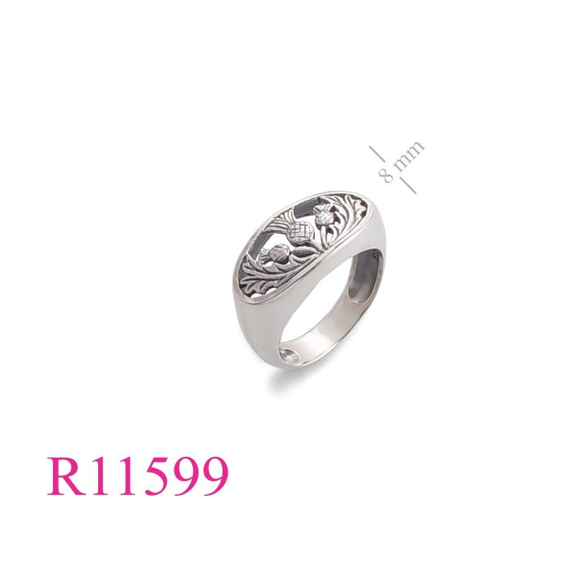 <p>Ring, Thistles in oval.</p>