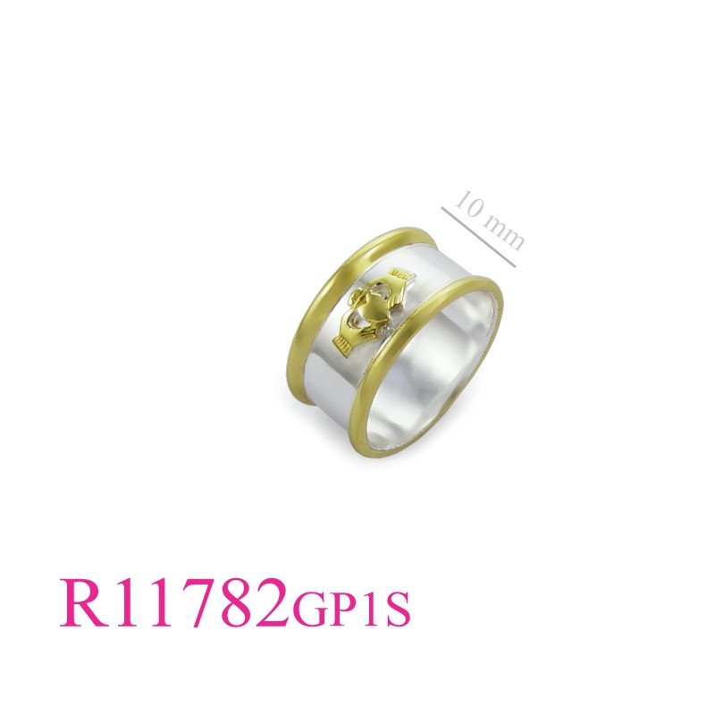<p>Band Ring, Claddagh on 10mm.</p>