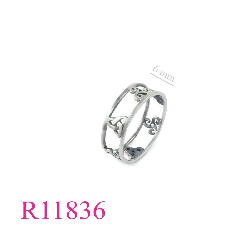 <p>Band Ring, cut out Triskellion & Trinity.</p>