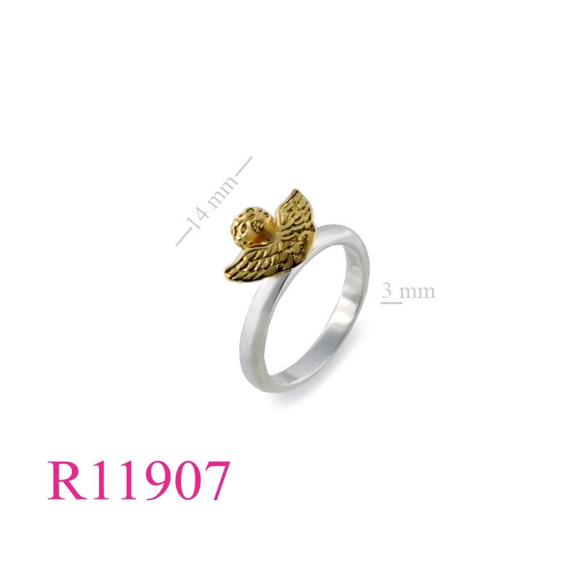 <p>Ring, Gold plated cupid.</p>