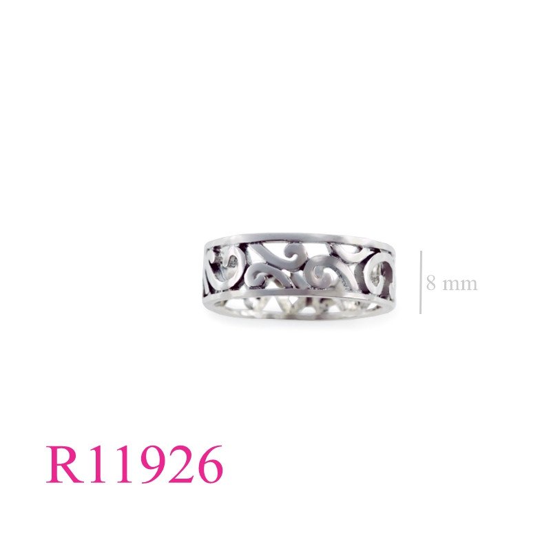 <p>Band Ring, 7mm cut out design.</p>