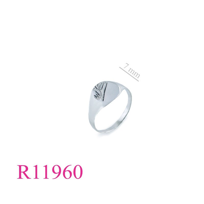 <p>Signet Ring, 9mm half engraved signet round.</p>