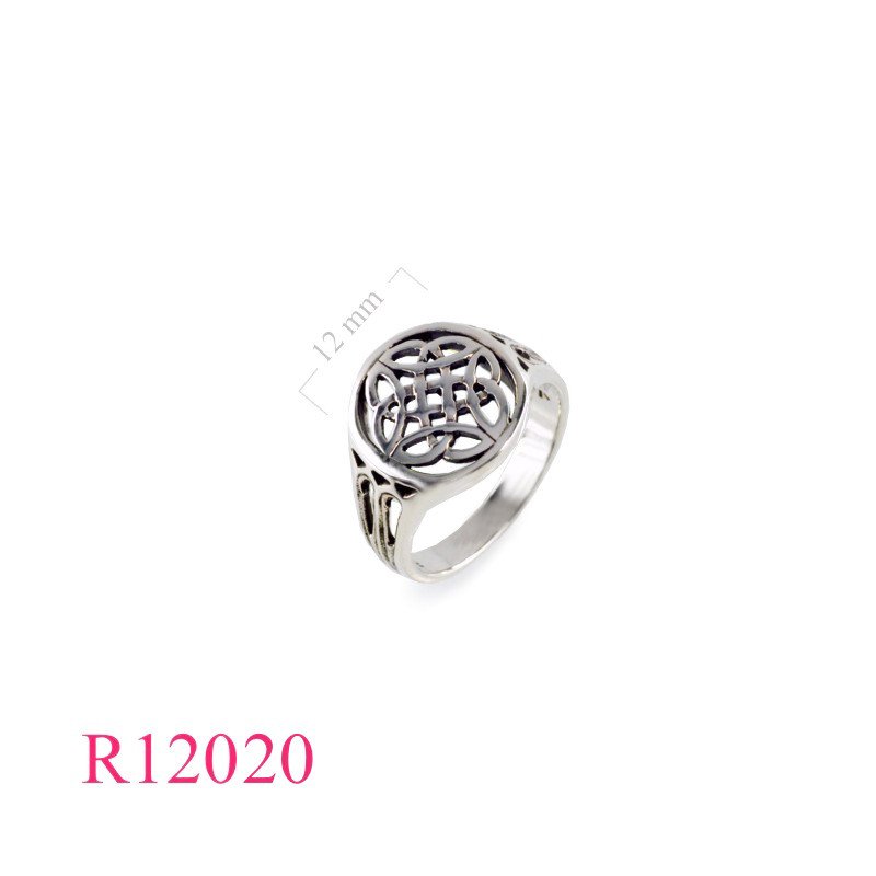 <p>Ring, cut out round Celtic design.</p>