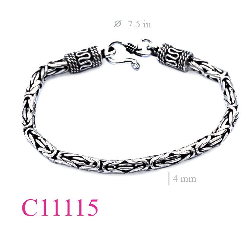 <p>Bracelet, 4mm Bali style.</p>