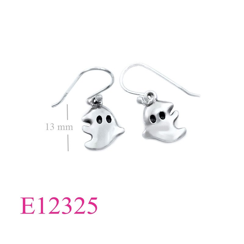 <p>Earrings, ghost no. 1 (Dot hook).</p>