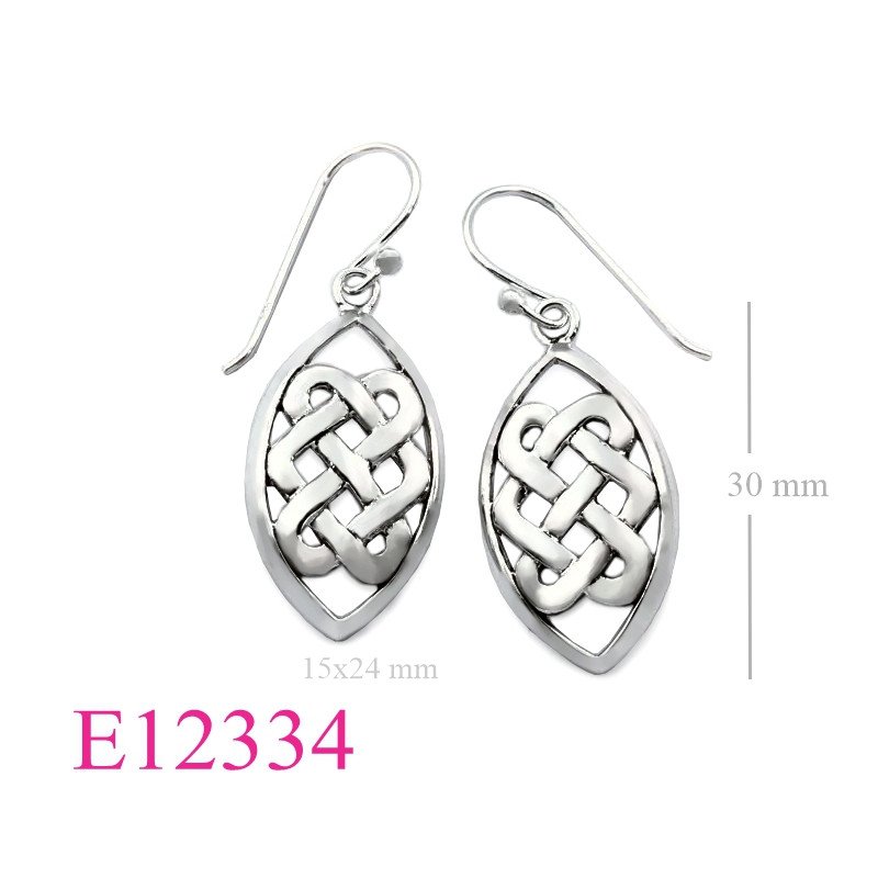<p>Earrings, 15x24mm marquise shape Celtic.</p>